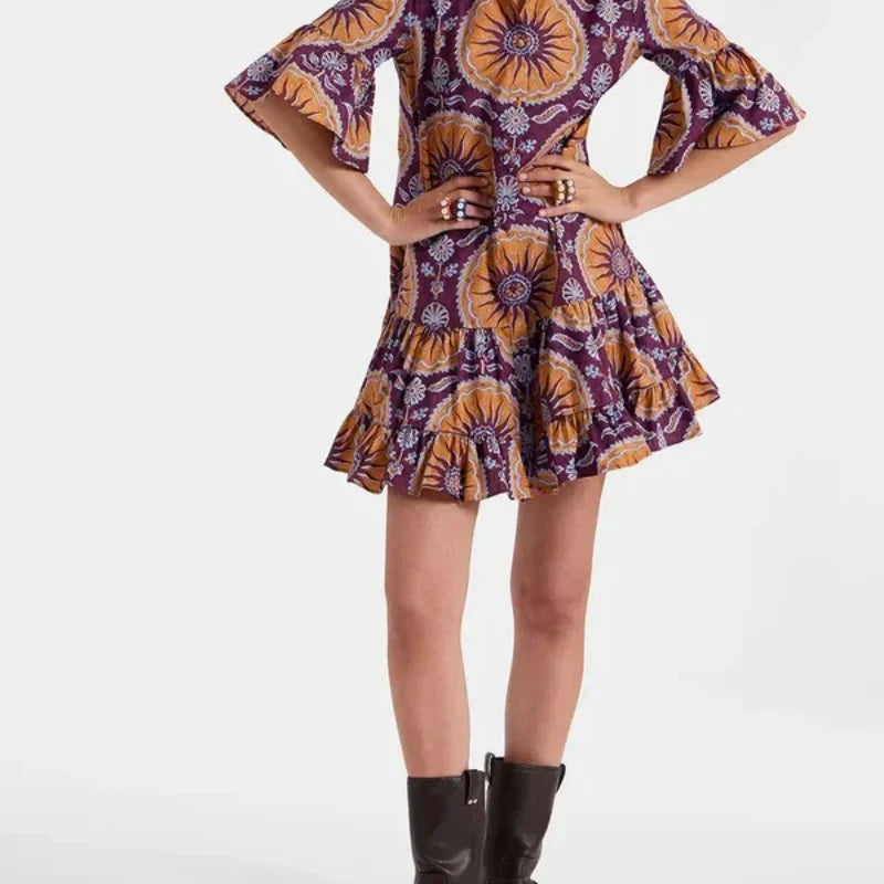 Dropped Waist Tiered Mini Dress