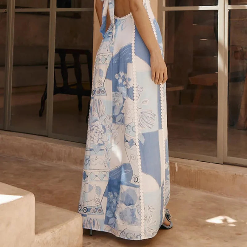 Halter Flare Maxi Dresses