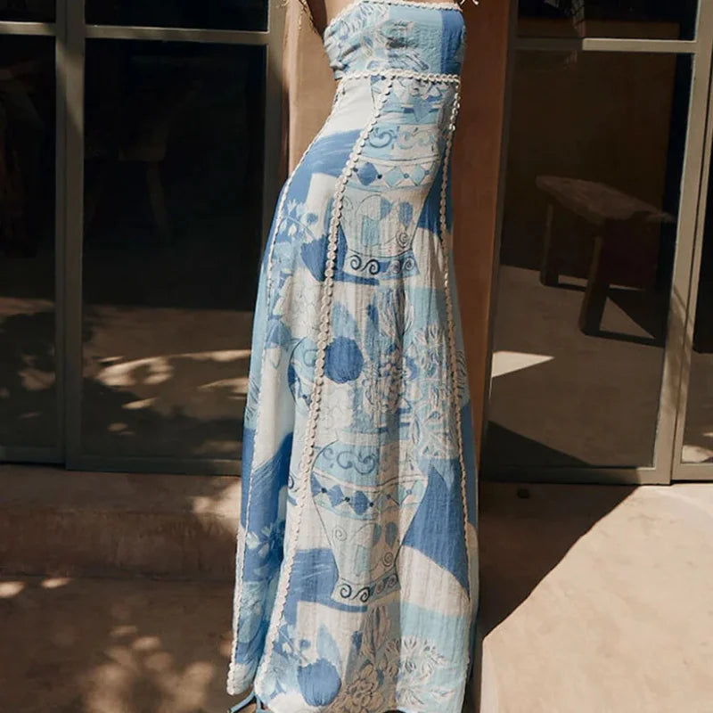 Halter Flare Maxi Dresses