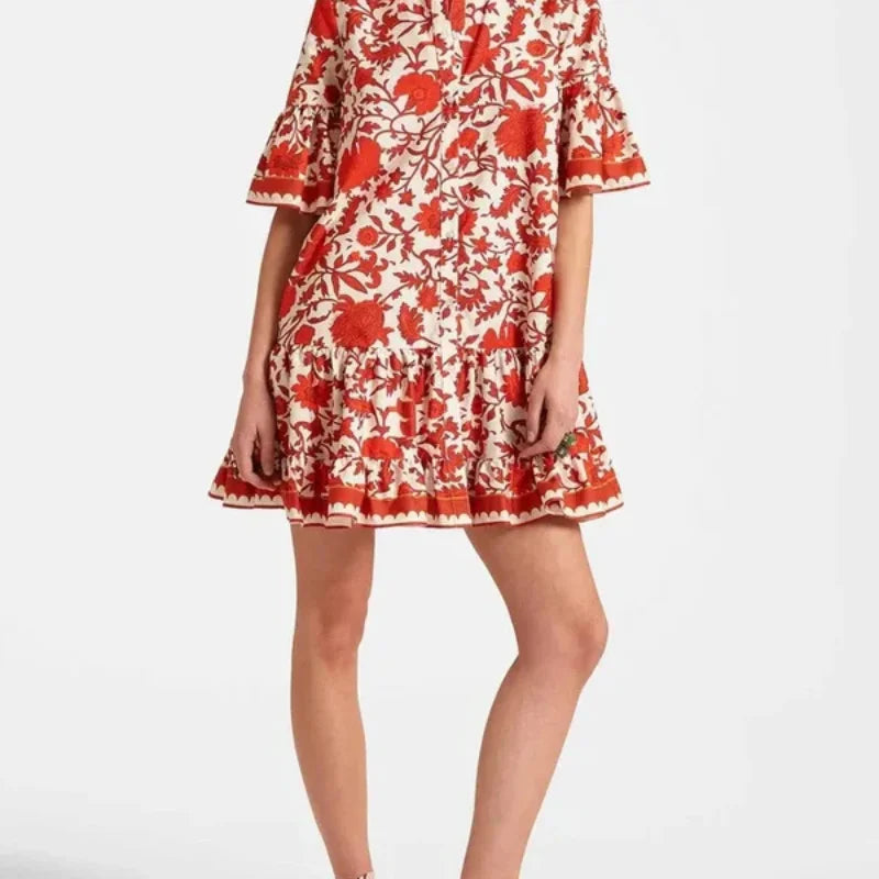 Unique Autumn Prints Mini Dress