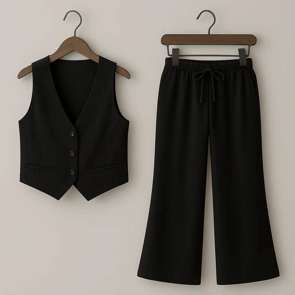 Bianca Linen Vest Set