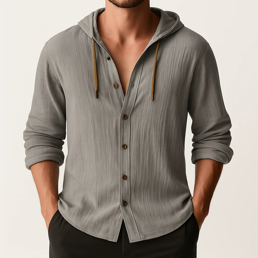 Marino Linen Hooded Shirt