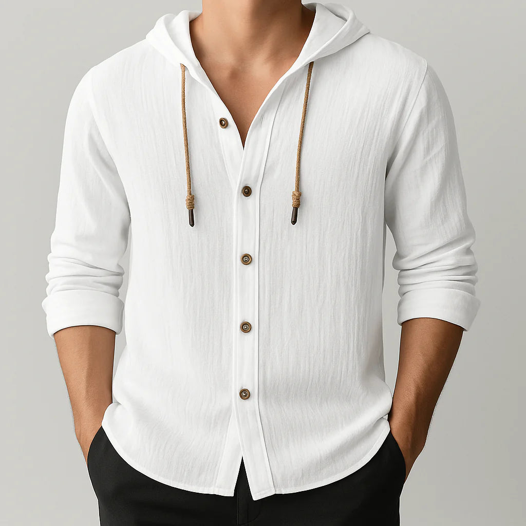 Marino Linen Hooded Shirt